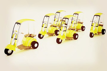 Image showing scooters. 3D illustration. Vintage style.