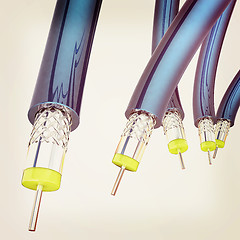 Image showing Cables for high tech connect. 3D illustration. Vintage style.