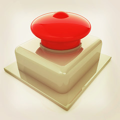 Image showing Emergency Button 3d icon. 3D illustration. Vintage style.