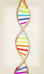 Image showing DNA structure model on white. 3D illustration. Vintage style.