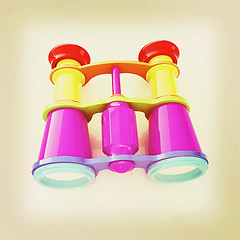 Image showing binoculars. 3D illustration. Vintage style.