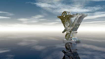 Image showing machine letter y under cloudy sky - 3d illustration
