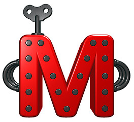 Image showing letter m with decorative pieces - 3d rendering
