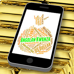 Image showing Angolan Kwanza Indicates Exchange Rate And Coin