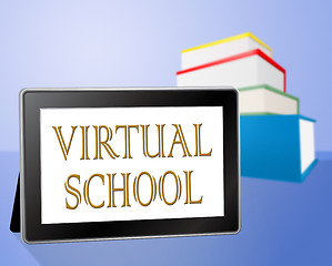 Image showing Virtual School Indicates Web Site And College