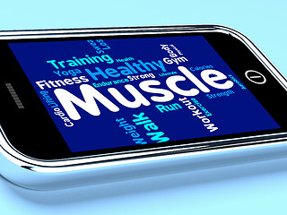 Image showing Muscle Words Represents Weight Lifting And Dumbbell