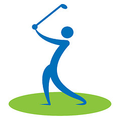 Image showing Golf Swing Man Indicates Game Human And Player