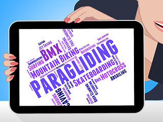 Image showing Paragliding Word Represents Words Paraglide And Text