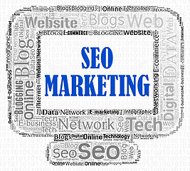 Image showing Seo Marketing Represents Search Engine And Commerce