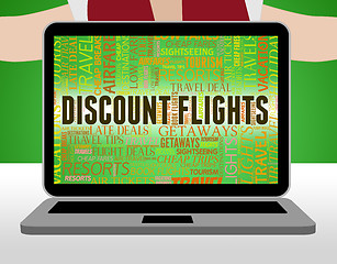 Image showing Discount Flights Means Promo Plane And Fly