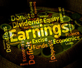 Image showing Earnings Word Means Text Yield And Salaries