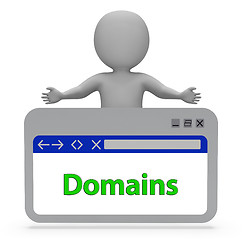 Image showing Domains Webpage Indicates Websites Dominion And Zone 3d Renderin