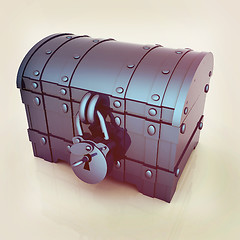 Image showing cartoon chest. 3D illustration. Vintage style.