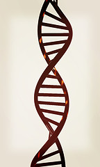 Image showing DNA structure model on white. 3D illustration. Vintage style.