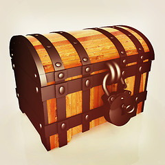 Image showing The chest. 3D illustration. Vintage style.