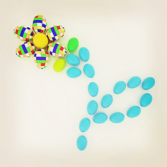 Image showing Eggs in the shape of a flower. Unique Design. 3D illustration. V