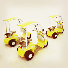 Image showing scooters. 3D illustration. Vintage style.