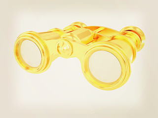 Image showing binoculars. 3D illustration. Vintage style.