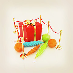 Image showing Beautiful Christmas gifts. 3D illustration. Vintage style.