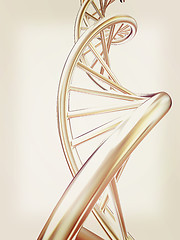 Image showing DNA structure model on white. 3D illustration. Vintage style.