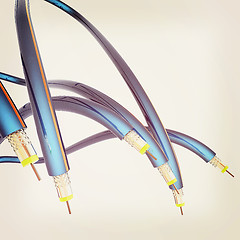 Image showing Cables for high tech connect. 3D illustration. Vintage style.