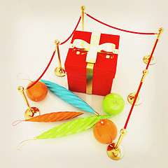 Image showing Beautiful Christmas gifts. 3D illustration. Vintage style.