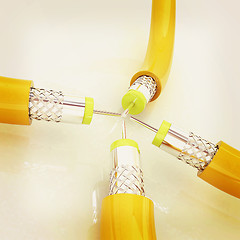 Image showing Cables for high tech connect. 3D illustration. Vintage style.