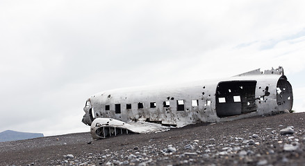 Image showing The abandoned wreck of a US military plane on Southern Iceland