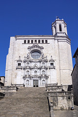 Image showing Ancient Saint Mary Cathedral of Girona in Catalonia in Spain