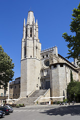 Image showing Collegiate Church of Sant Feliu (Felix) in Girona, Catalonia, Sp