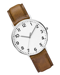 Image showing leather expensive and modern watch
