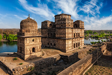 Image showing Royal cenotaphs of Orchha, India