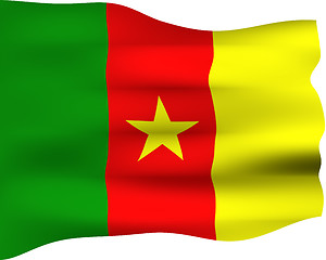 Image showing 3D Flag of Cameroon