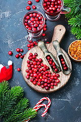 Image showing cranberry drink and berries