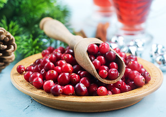 Image showing cranberry drink and berries