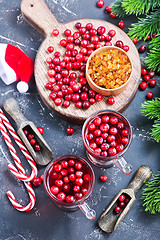 Image showing cranberry drink and berries