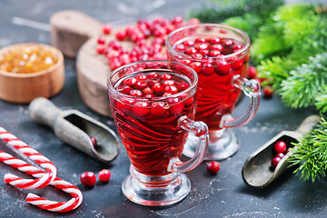 Image showing cranberry drink and berries