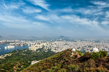 Image showing Aerial view of  Udaipur, India