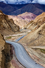 Image showing Srinagar Leh national highway NH-1 in Himalayas. Ladakh, India