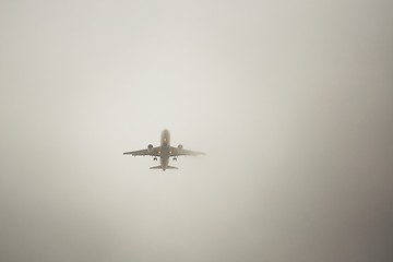 Image showing Airplane in thick fog