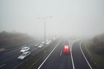 Image showing Traffic in thick fog