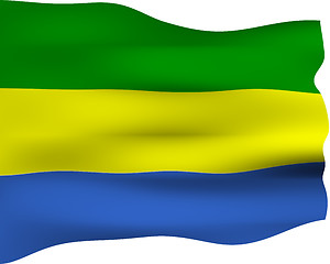 Image showing 3D Flag of Gabon