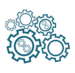 Image showing Group of cog wheels vector illustration.