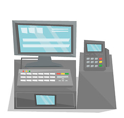 Image showing Electronic cash register vector illustration.