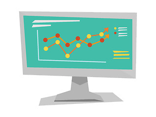 Image showing Growing business graph on computer monitor