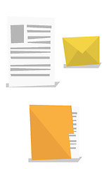 Image showing Envelope, document and folder with file.