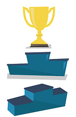 Image showing Gold trophy on pedestal vector illustration.