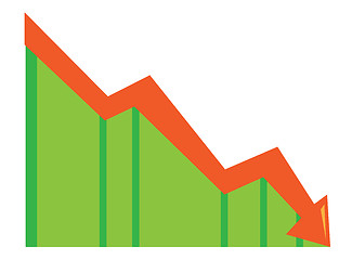 Image showing Arrow pointing downwards vector illustration.