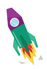 Image showing Rocket launch vector illustration.