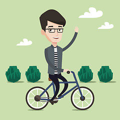 Image showing Man riding bicycle vector illustration.